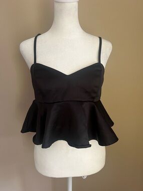 Chic Jealous Tomato Black Peplum Cami